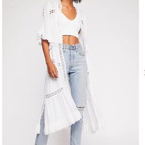 Free People/Rahi Cali Collab Dream Catcher Kimono White in White OS—Brand New